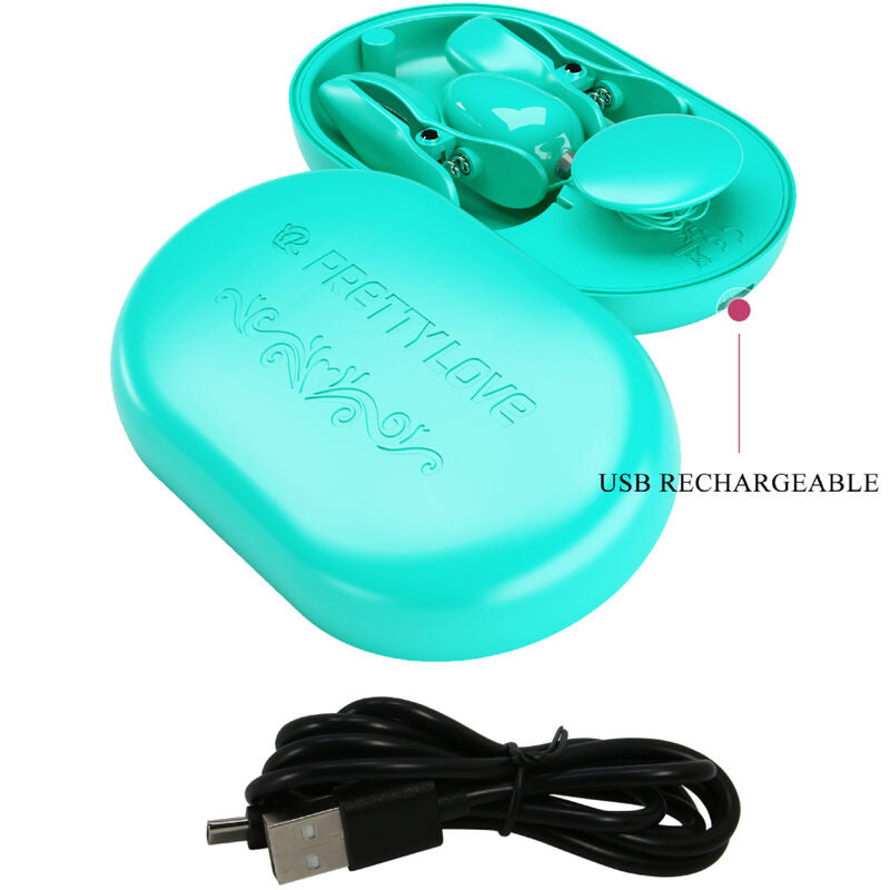 Pinces Tétons Électrostimulation Pretty Love Bleues - Pretty Love - PRETTY LOVE FLIRTATION