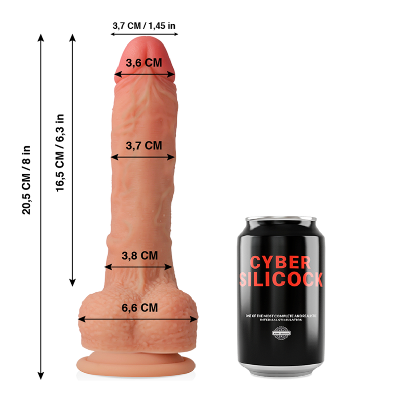 Realistischer Dildo Cybersilicock XL Hautfarbe mit Saugnapf - Cybersilicock