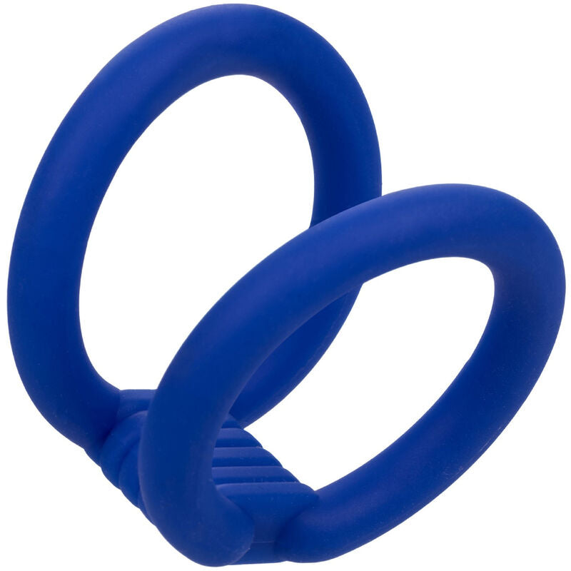 Anneau Pénien Admiral Cage Double Cock Bleu - CalExotics