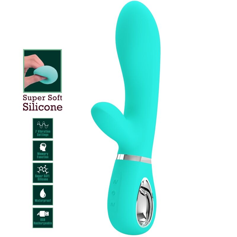 Vibrateur Rabbit Thomas Vert Aqua - Pretty Love - PRETTY LOVE FLIRTATION