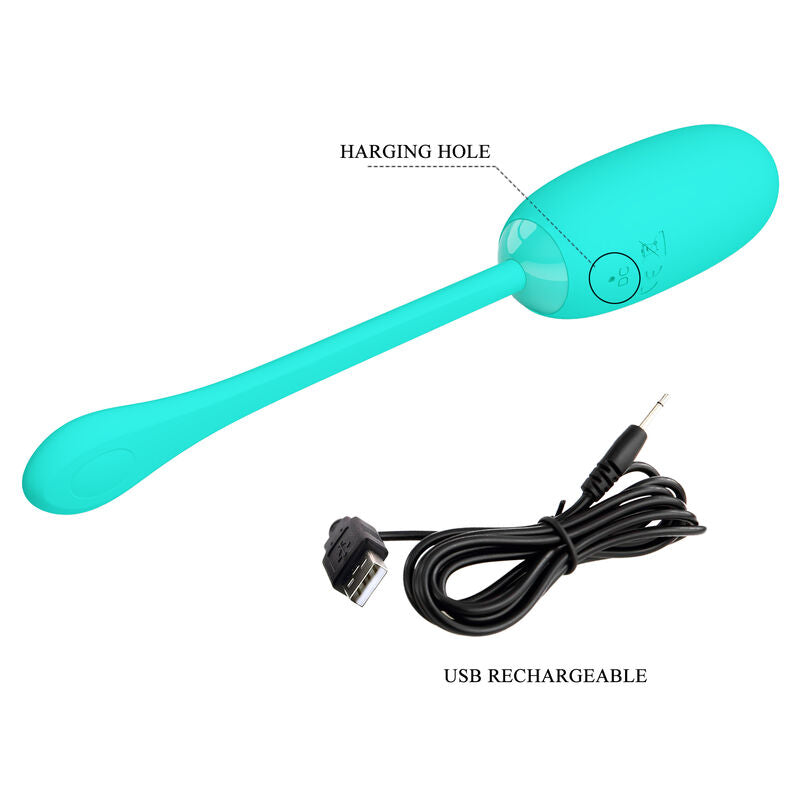 Oeuf Vibrant Waterproof Rechargeable Bleu - Pretty Love