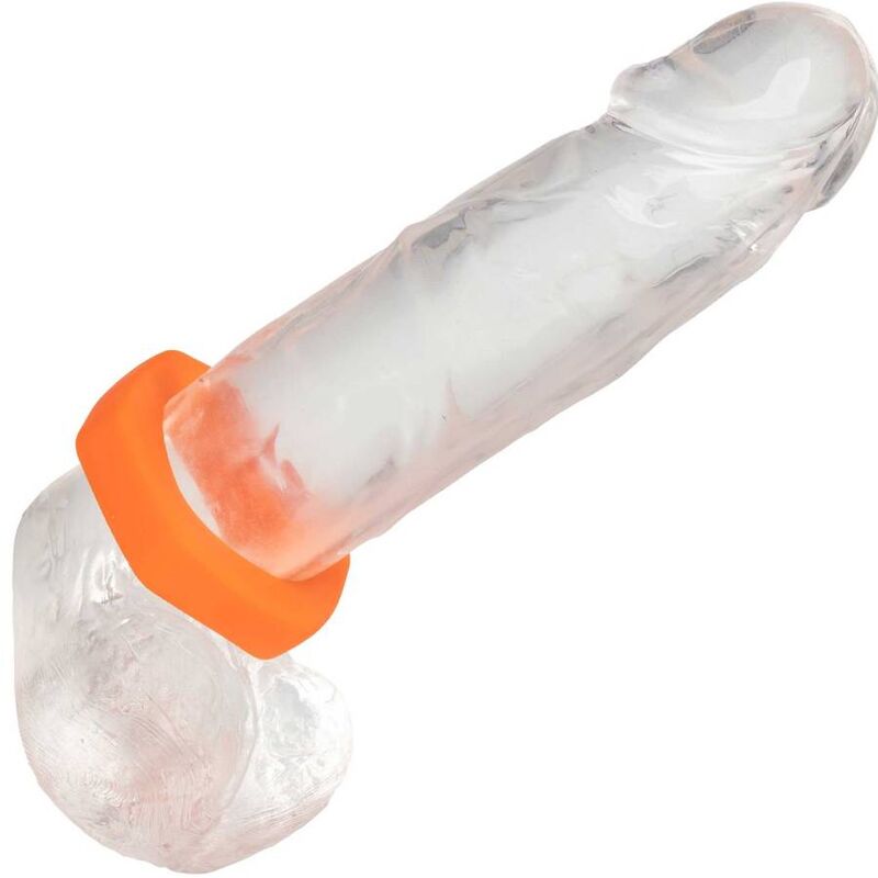 Anneau Pénien Alpha Liquid Silicone Prolong Sexagon Orange - CalExotics