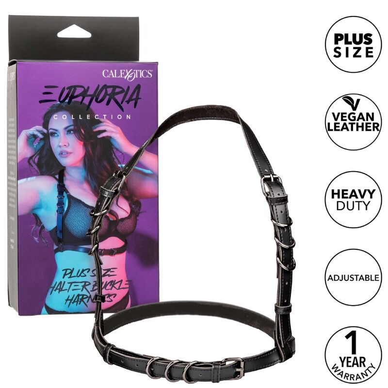 Harnais Licol Euphoria Taille Plus Noir - CalExotics