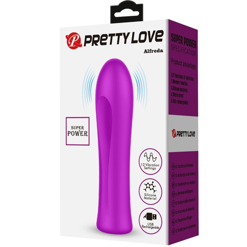 Pretty Love Mini Vibromasseur Alfreda avec 12 Modes de Vibrations en Silicone Rose