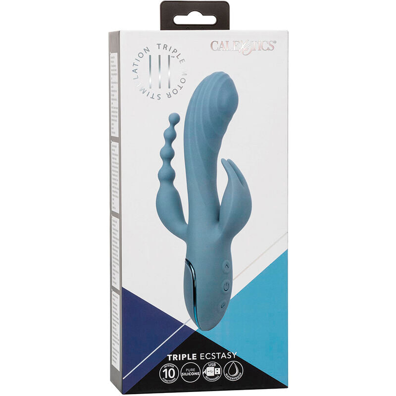 Vibrateur Triple Ecstasy Gris - CalExotics