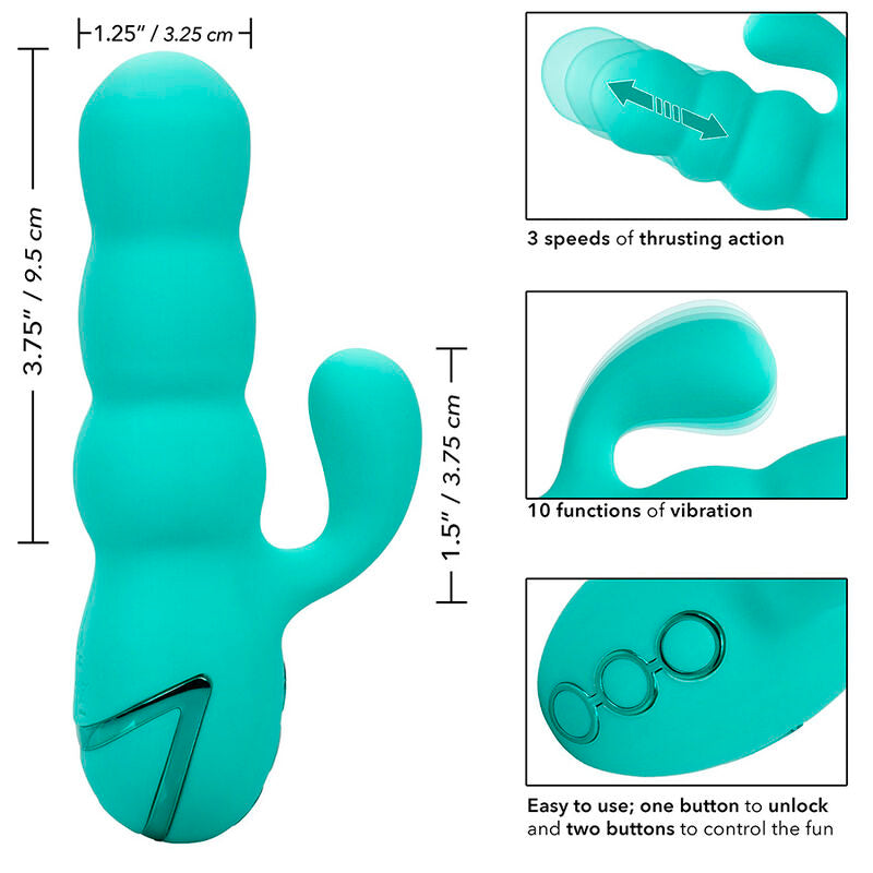 Vibromasseur Rabbit Del Mar Diva Aqua Green - CalExotics