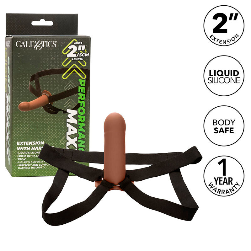 Extension Pénienne Performance Maxx avec Harnais Brun - CalExotics