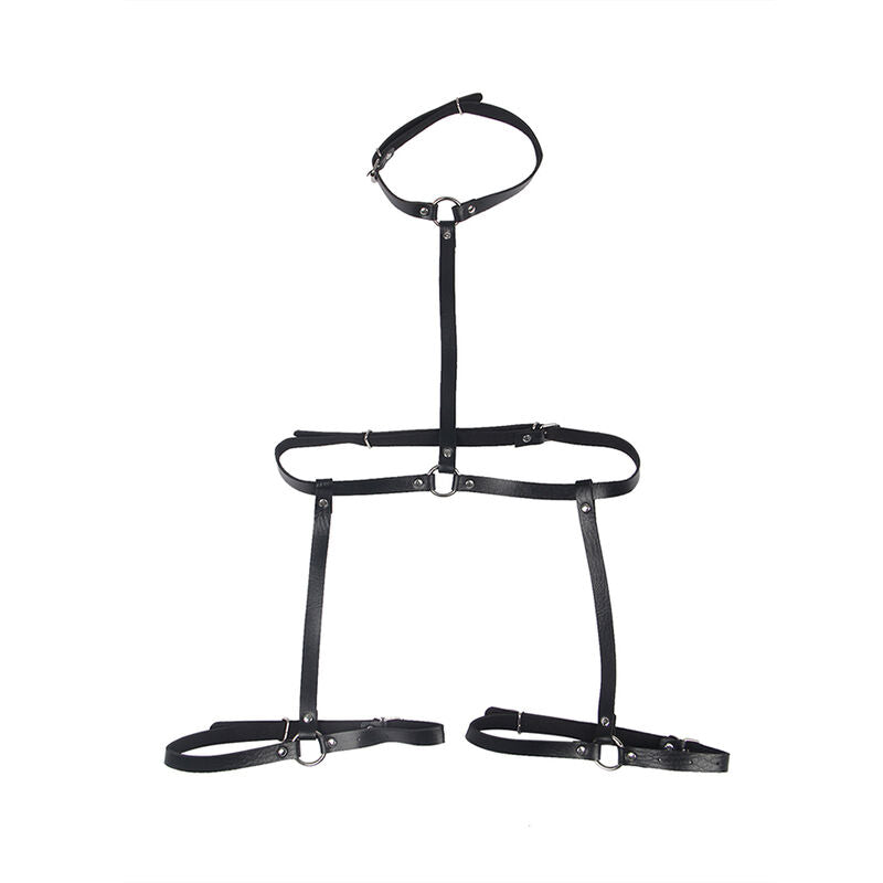 Harnais Corps Cuir Noir Chaînes Taille Unique - Subblime - SUBBLIME FETISH