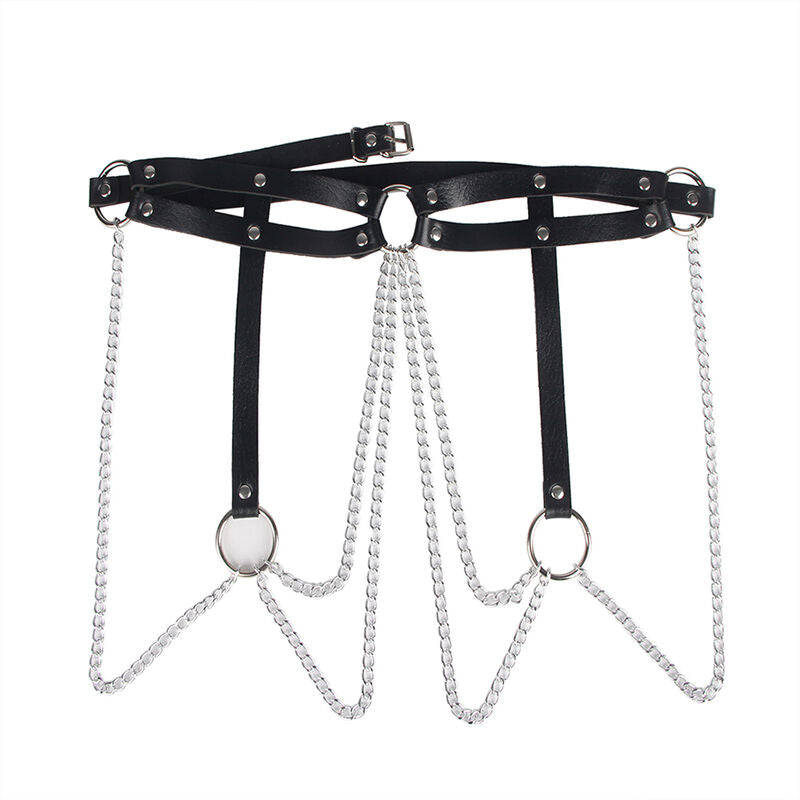 Ceinture Chaîne Cuir Noir Taille Unique - Subblime - SUBBLIME FETISH