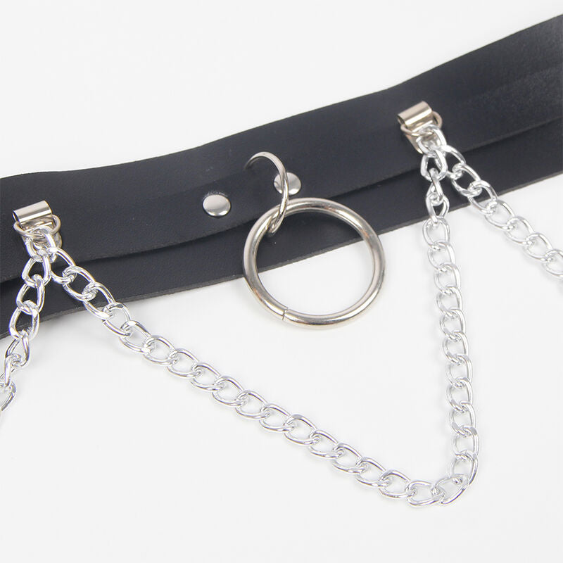 Harnais Ceinture Jarretières Subblime Anneaux Chaîne Noir - SUBBLIME FETISH