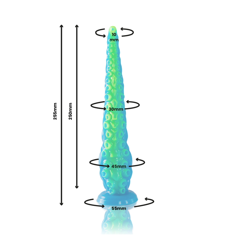 Gode ventouse tentacule petite taille Scylla - Phosphorescent - Epic