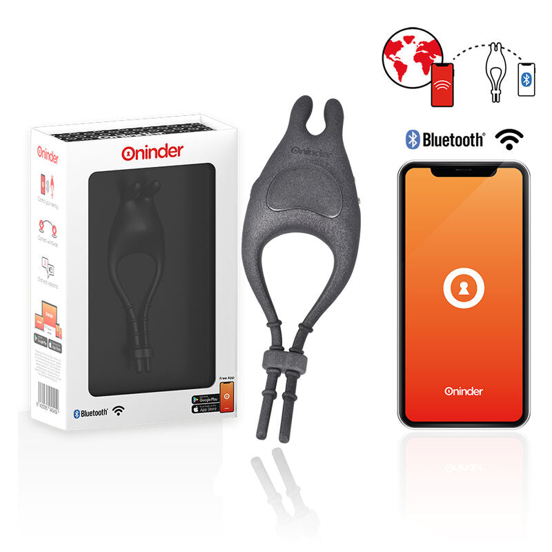 Anneau Vibrant Connecté Pampa Noir Réglable - Oninder - ONINDER
