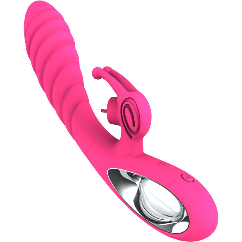 Armony - vibrateur vicky rabbit avec langue anneau de tirage fuchsia