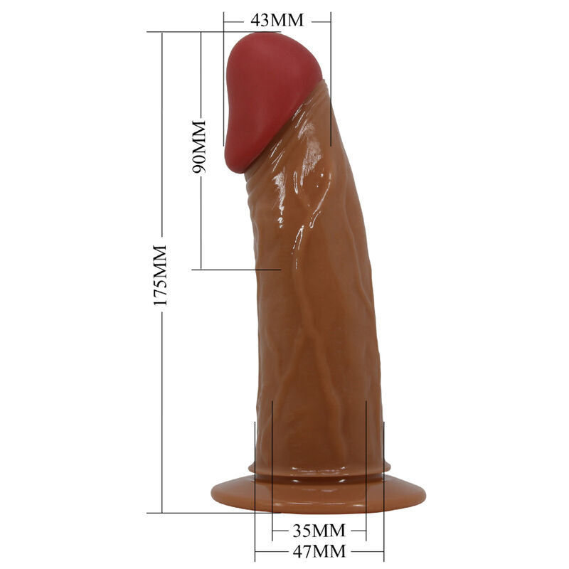 Gode Ceinture Creux Vibrant Marron 17,5cm - Pretty Love