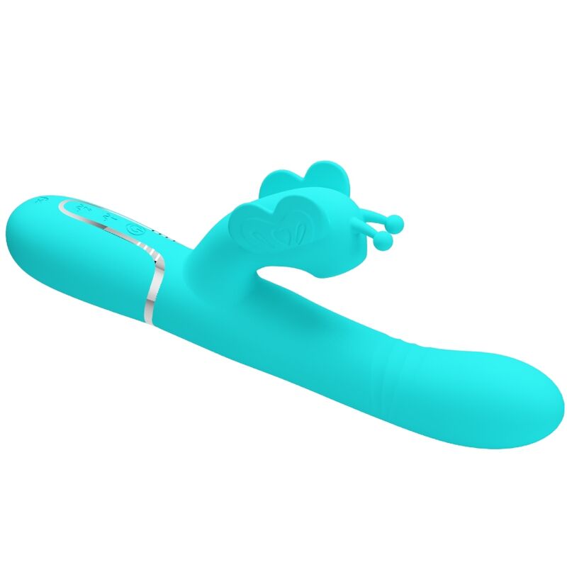 Stimulateur Rabbit Papillon Multifonction 4 en 1 Vert - Pretty Love