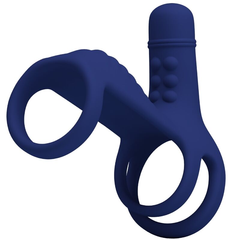 Anneau Vibrant Pénien Elish Bleu avec Extension - Pretty Love