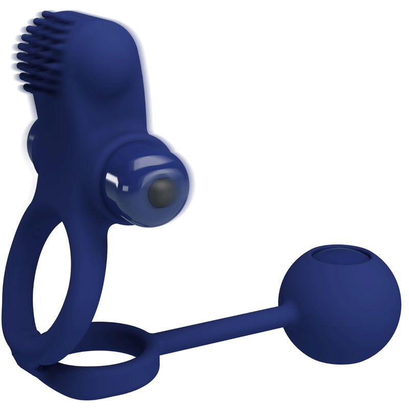 Anneau Pénien Vibrant Remington Double Stimulation Bleu - Pretty Love