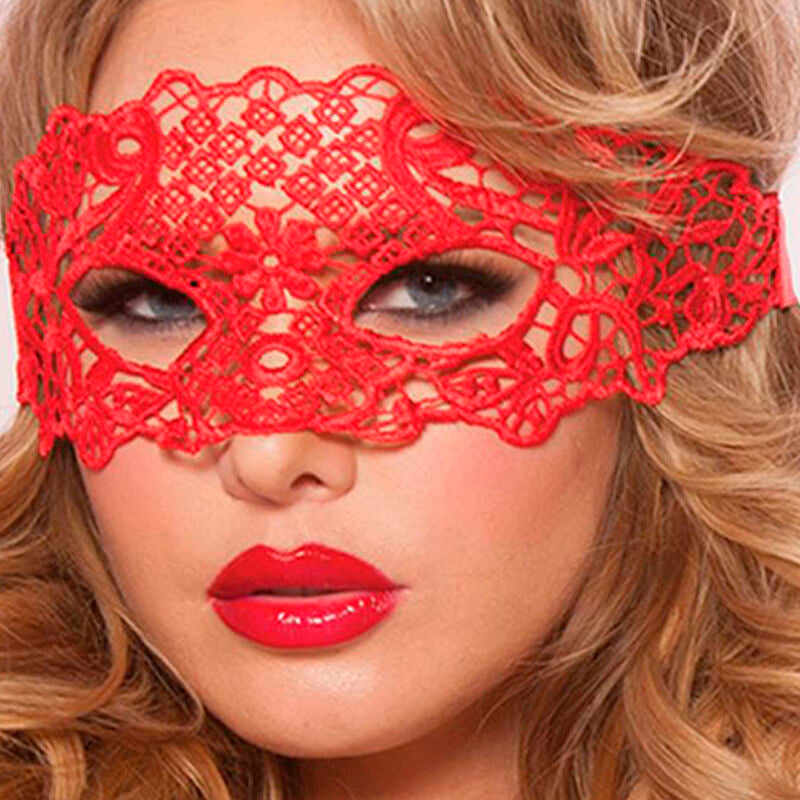 Masque Séduction Dentelle Rouge - Queen Lingerie - QUEEN LINGERIE