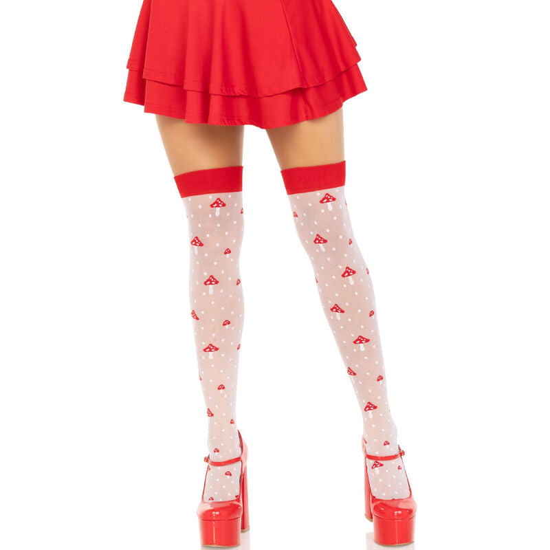 Bas Cuissardes Champignon Rouge et Blanc - Leg Avenue