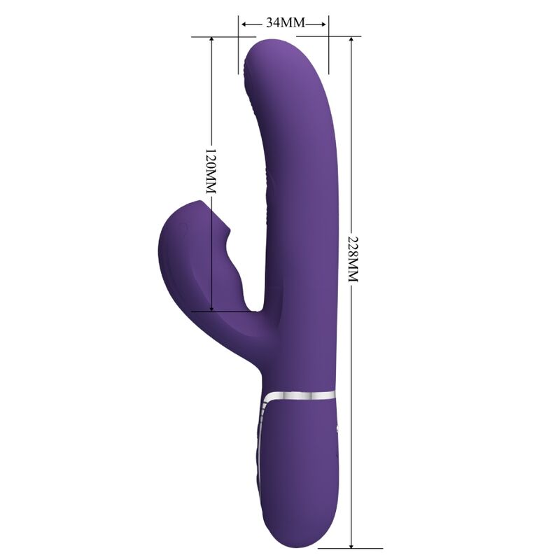 Vibromasseur Rabbit Double Stimulation 3 en 1 Violet - Pretty Love