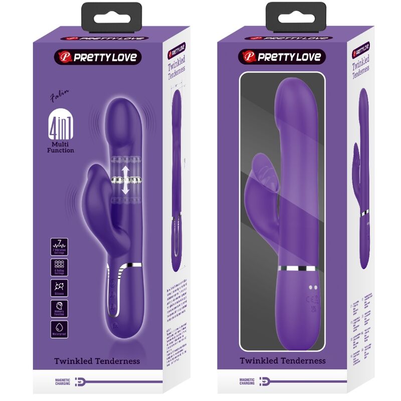 Vibromasseur Rabbit Pretty Love 4 en 1 Violet - Pretty Love