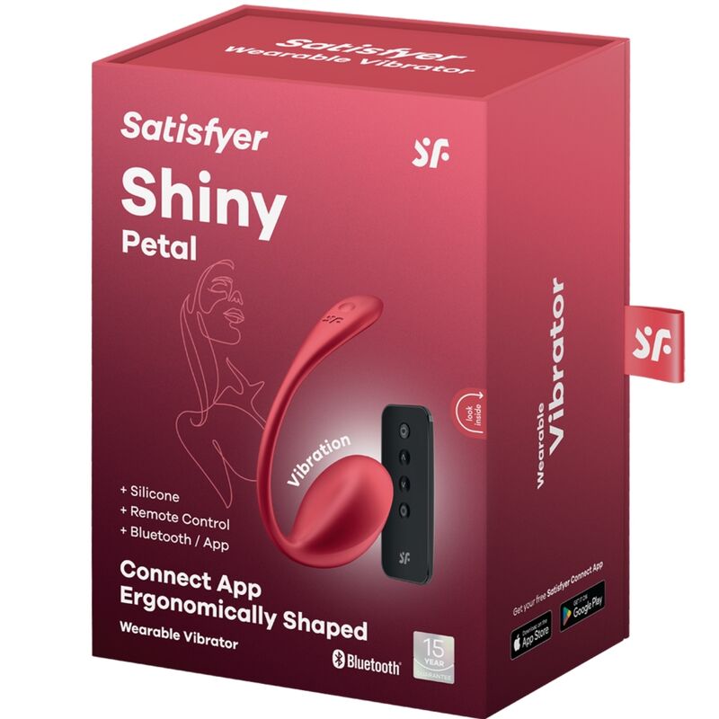 Œuf Vibrant Connecté Shiny Petal Rouge - Satisfyer