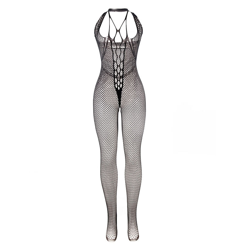 Bodystocking Résille Long à Bretelles Noir - Subblime - SUBBLIME BODYSTOCKINGS