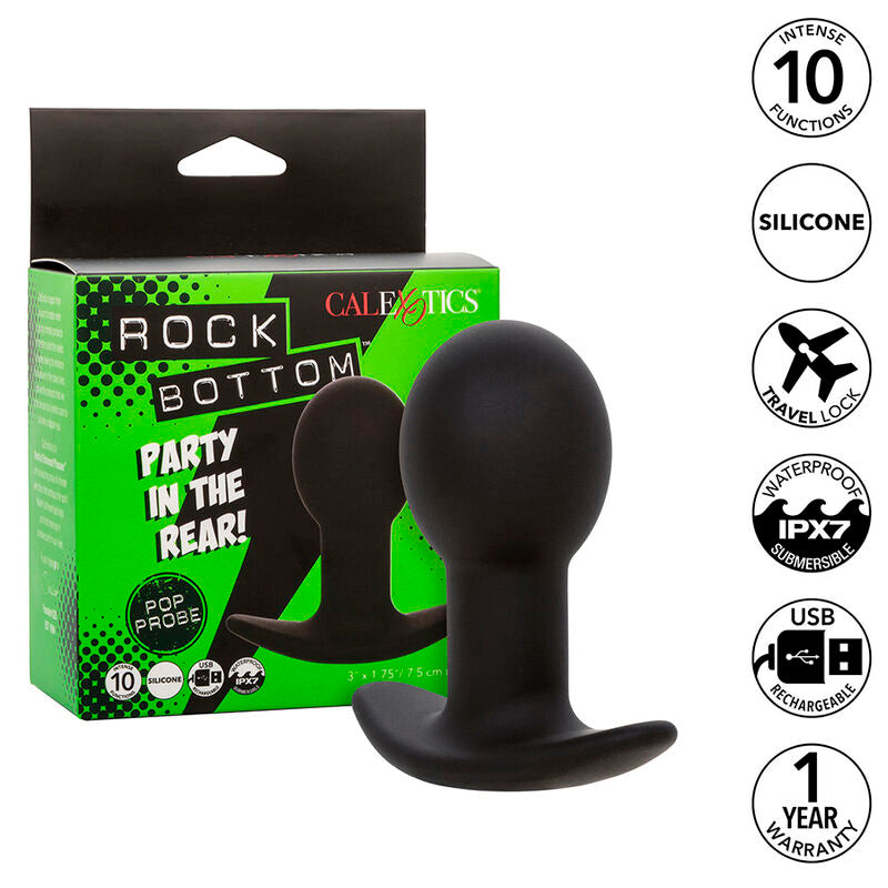 Plug Anal Vibrant Rock Bottom 10 Vibrations Noir - CalExotics