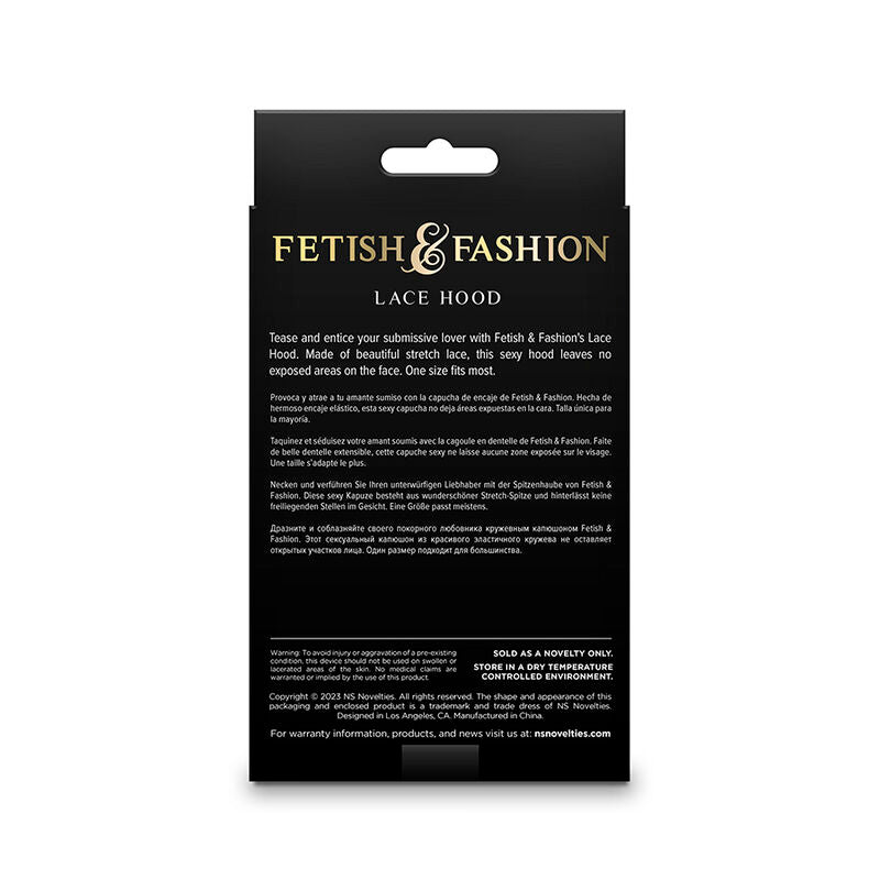 Fetish & Fashion - Cagoule en Dentelle Noire Érotique Lace Hood
