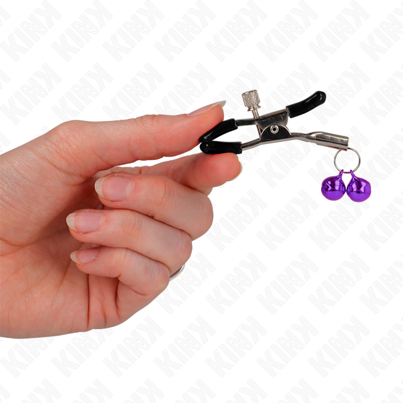 KINK – Pinces à tétons réglables avec clochette violette