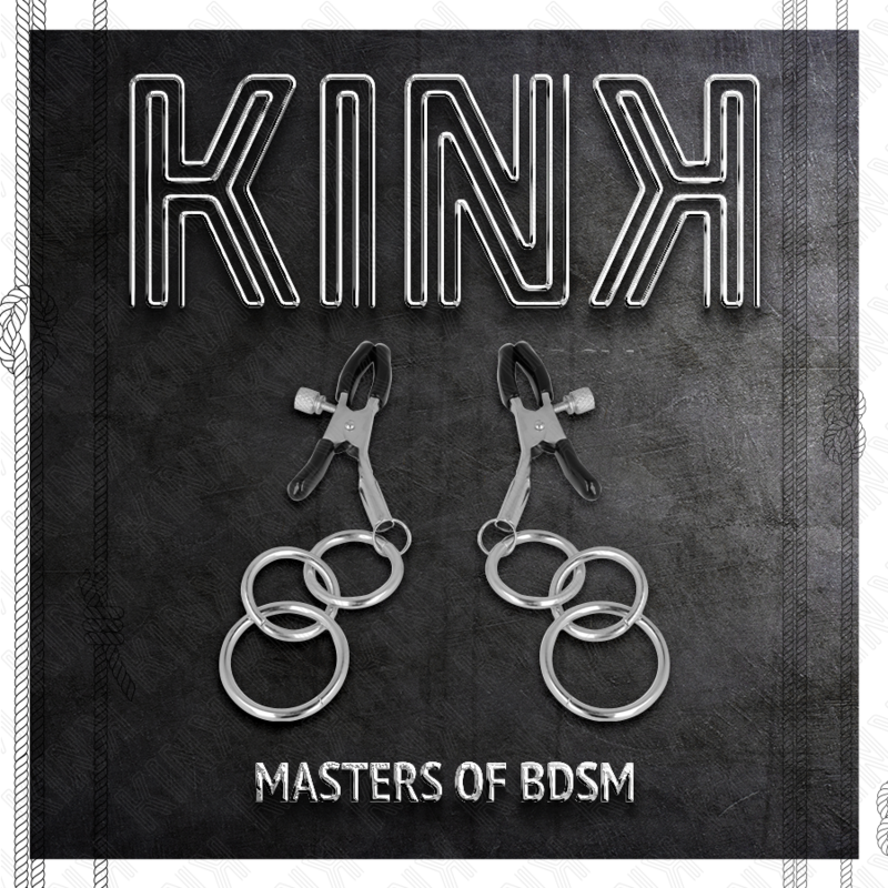 KINK – Pinces à tétons réglables avec 3 anneaux en métal