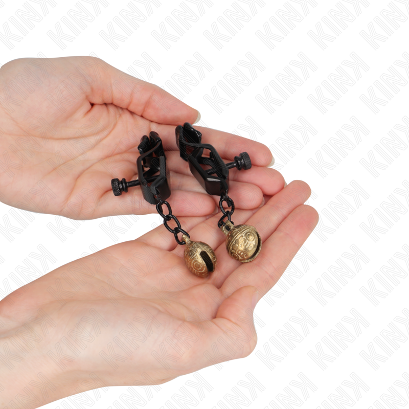 KINK – Pince à Seins Noir avec clochettes