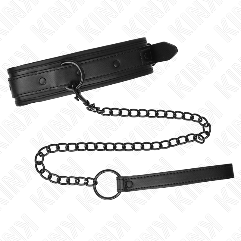 Collier de Bondage Néoprène avec Laisse 78cm Réglable - KINK - KINK COLLAR & GAG