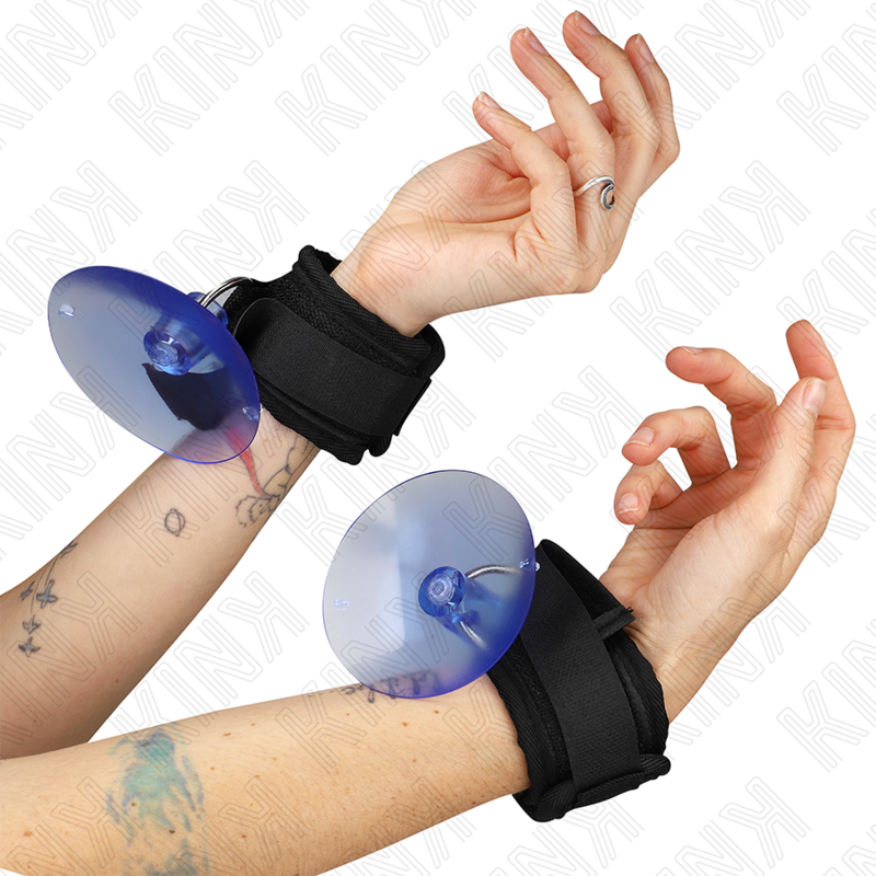 Bracelets de Contention Poignets à Ventouse Noir 29-40cm - KINK - KINK WRIST RESTRAINT