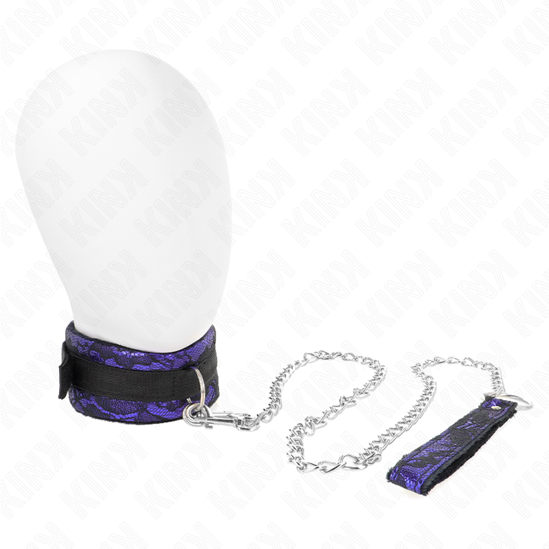 Collier BDSM Dentelle Velours avec Laisse 105cm - KINK - KINK COLLAR & GAG