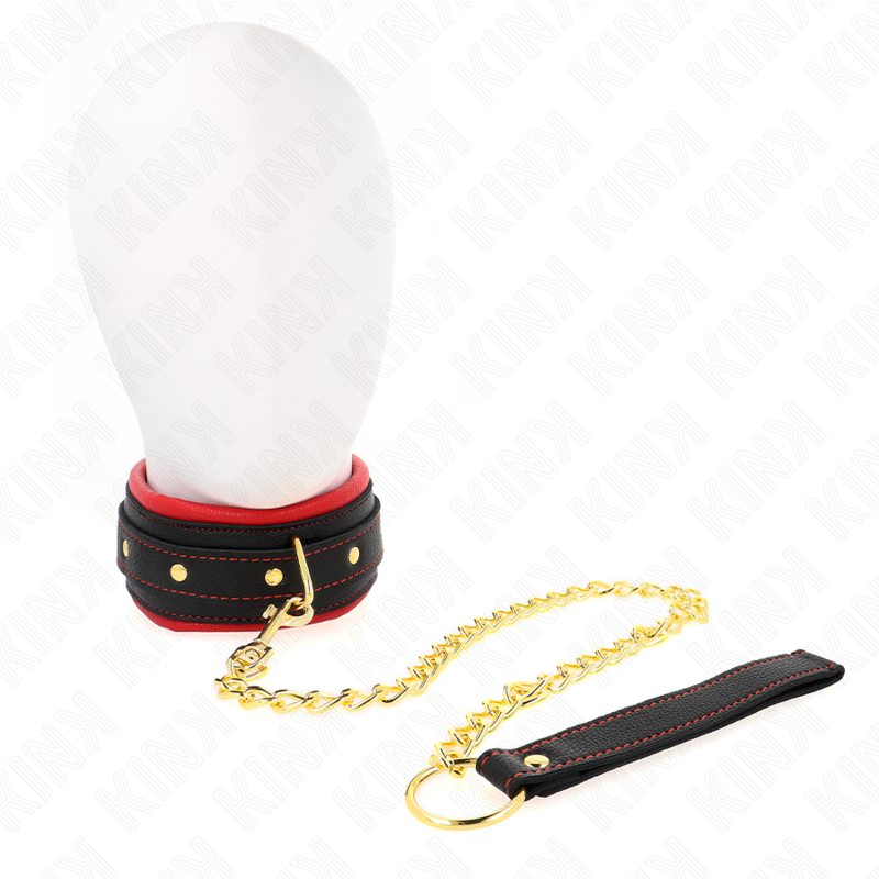 Collier avec Laisse Ajustable 33-48cm Tissu Uni - KINK - KINK COLLAR & GAG