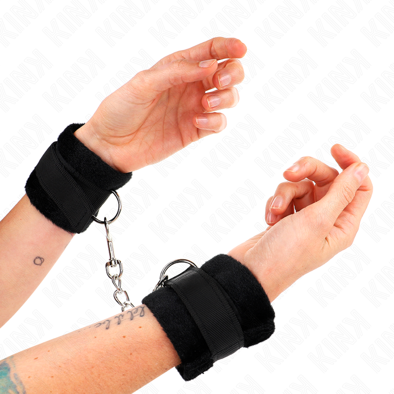 Menottes BDSM Débutant Fourrure Noir 30x7cm - KINK - KINK WRIST RESTRAINT