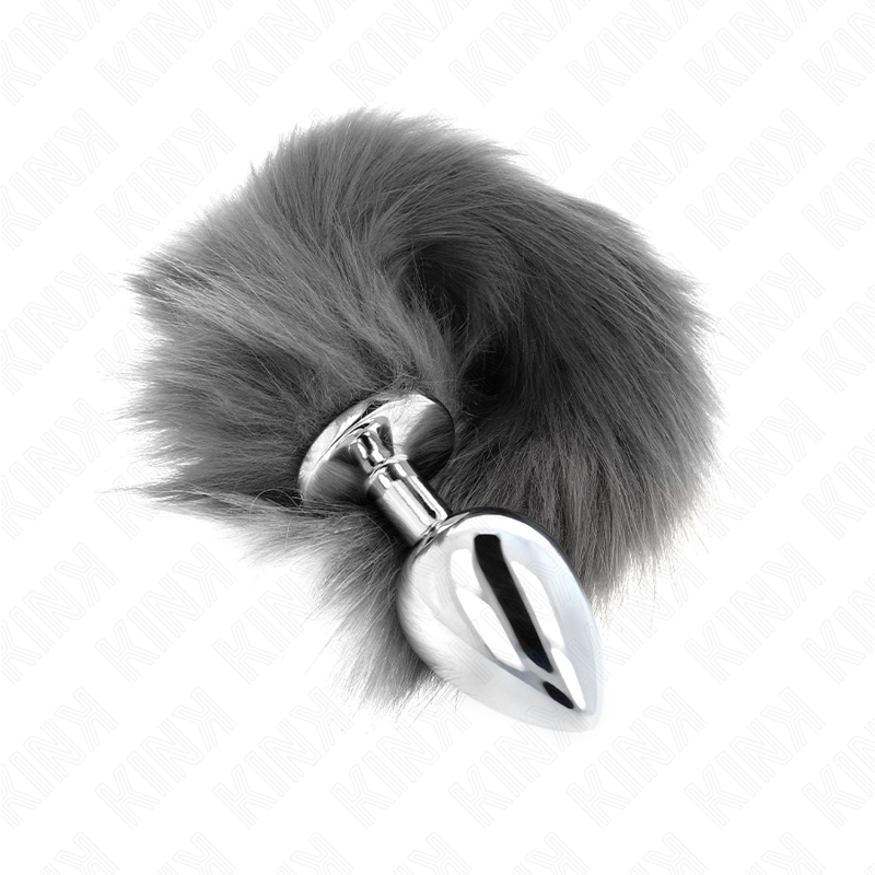Plug Anal Queue de Renard Gris Synthétique 40 cm - Taille L