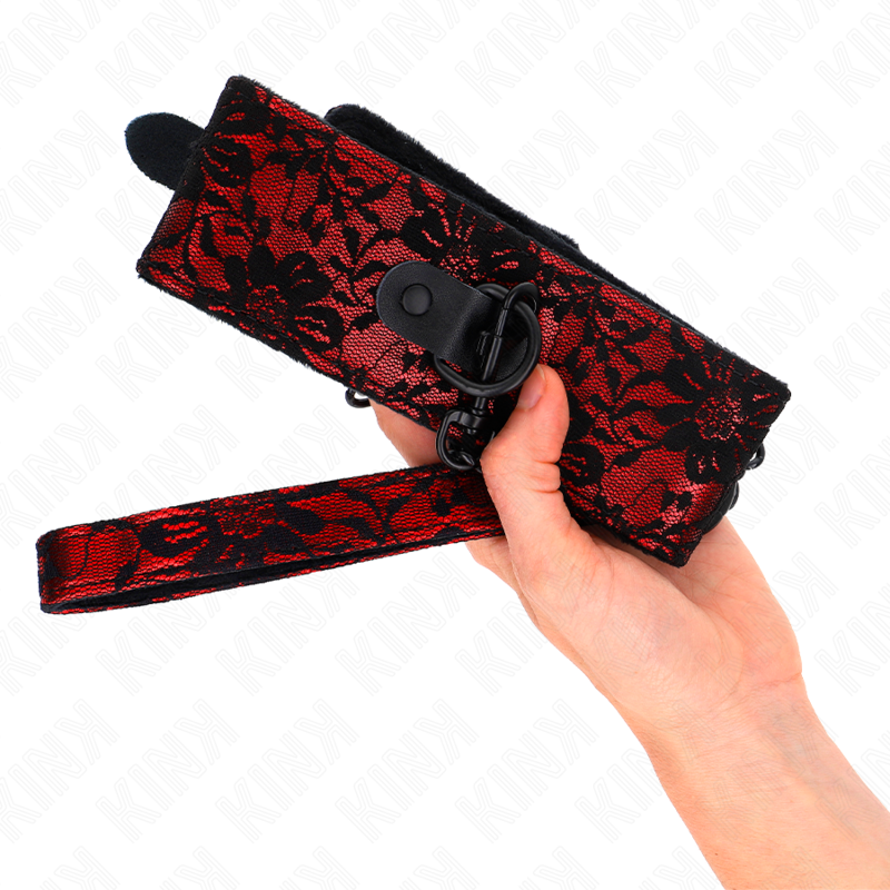 Collier BDSM Dentelle avec Laisse en Cuir Véritable - KINK - KINK COLLAR & GAG