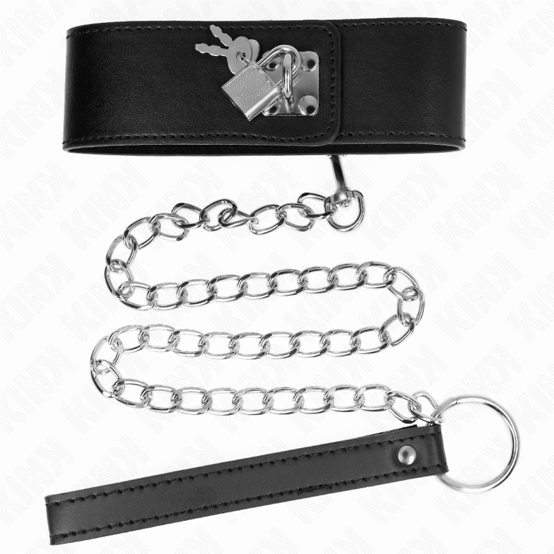 Collier avec Ceinture et Bracelet Noir Ajustable 65cm - KINK - KINK COLLAR & GAG