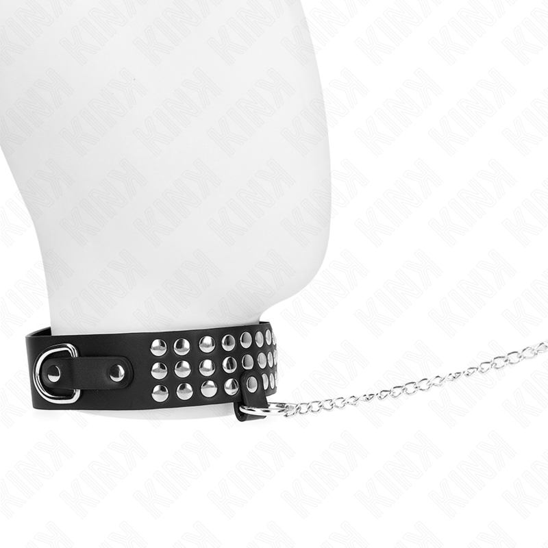 Collier BDSM avec Laisse 65cm Brillant Réglable - KINK - KINK COLLAR & GAG