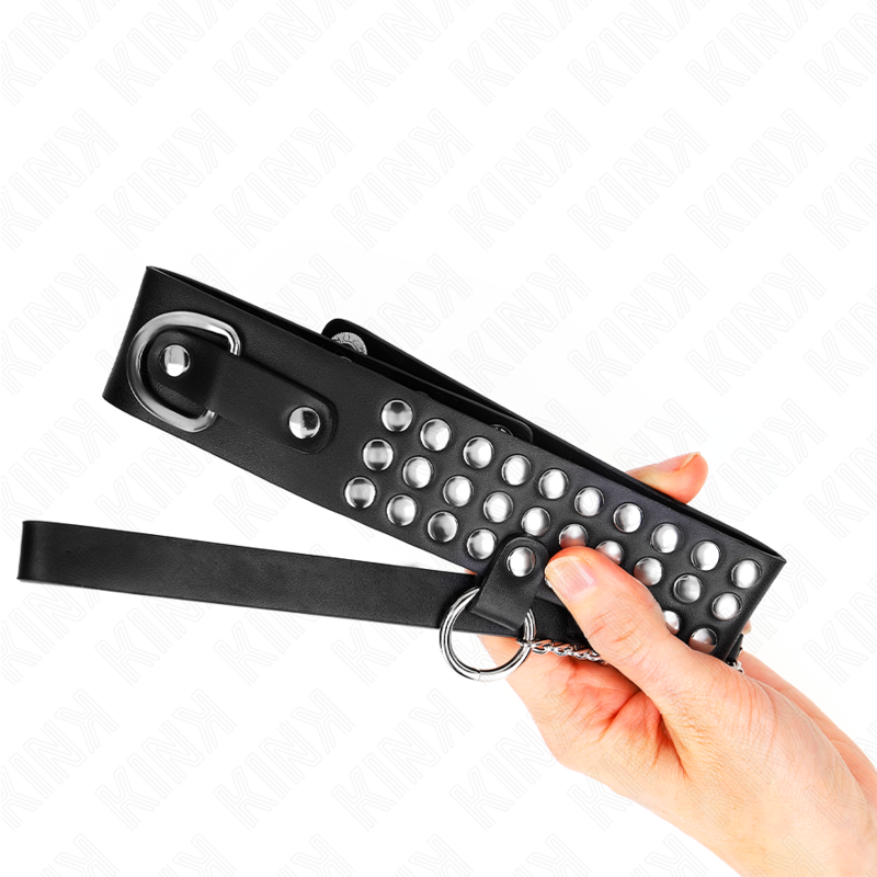 Collier BDSM avec Laisse 65cm Brillant Réglable - KINK - KINK COLLAR & GAG