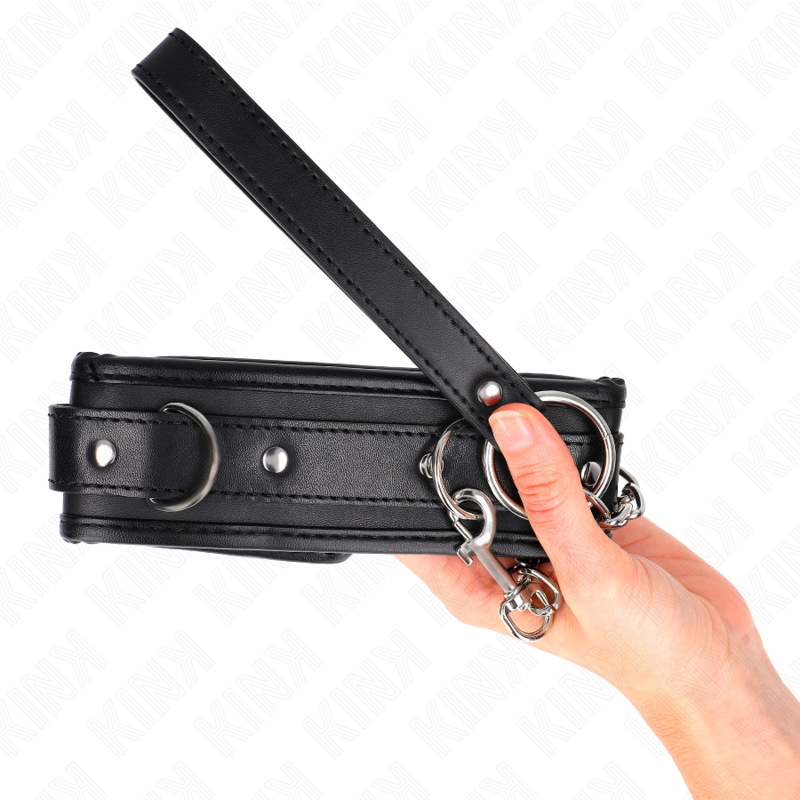 Collier BDSM Basic avec Laisse 65cm Noir - KINK - KINK COLLAR & GAG