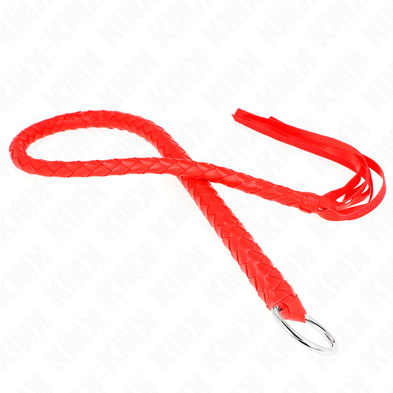 KINK - Fouet BullWhip BDSM avec anneau Rouge - 65 cm