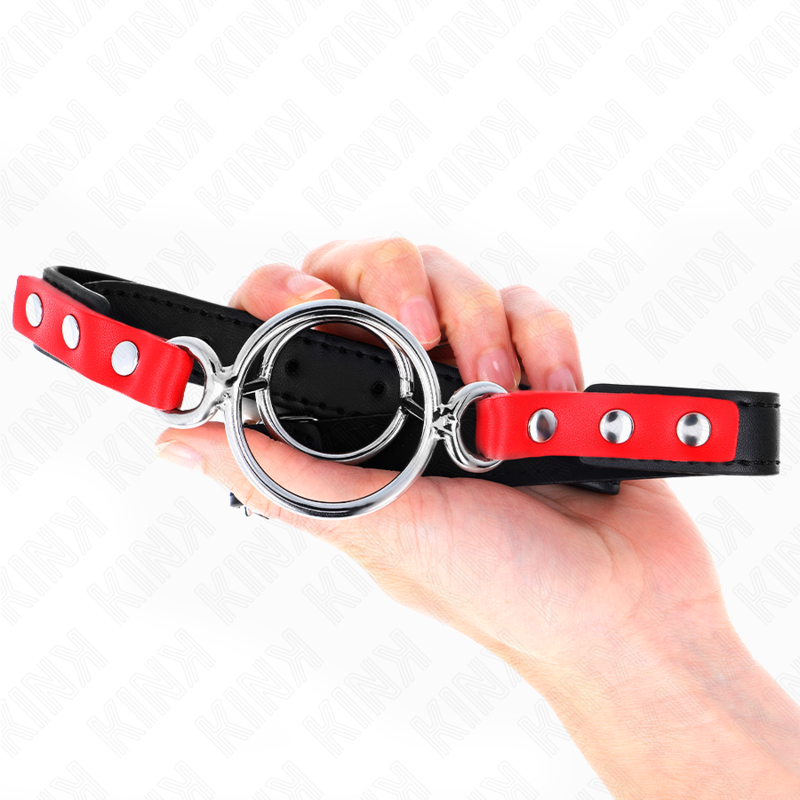 Gag à Anneaux Multiples O-Ring 4/4,8cm Rouge - KINK