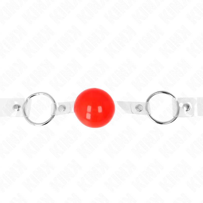 Ball Gag Balle PVC Transparente Rouge 4cm - KINK - KINK COLLAR & GAG