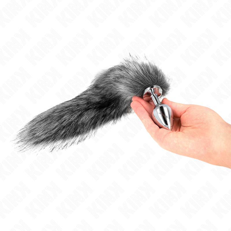 Plug Anal Queue de Renard Gris Synthétique 40 cm Taille M - KINK