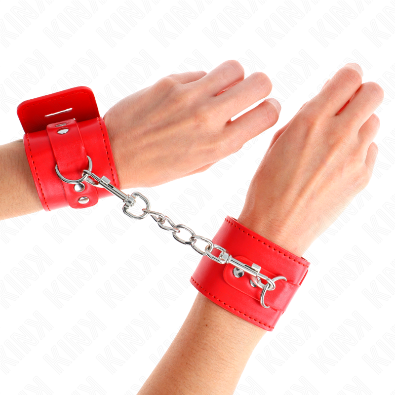Menottes Cuir KINK Rouge Ajustable 16-23cm - KINK - KINK WRIST RESTRAINT