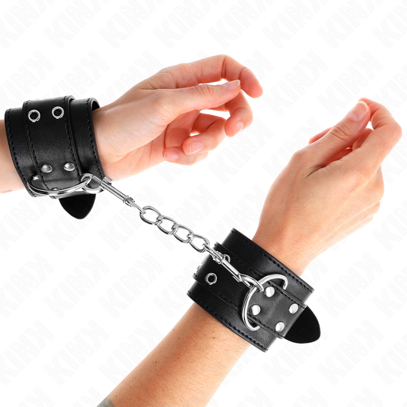 Menottes Appui-Poignets Double Boucle Noir Ajustable - KINK - KINK WRIST RESTRAINT