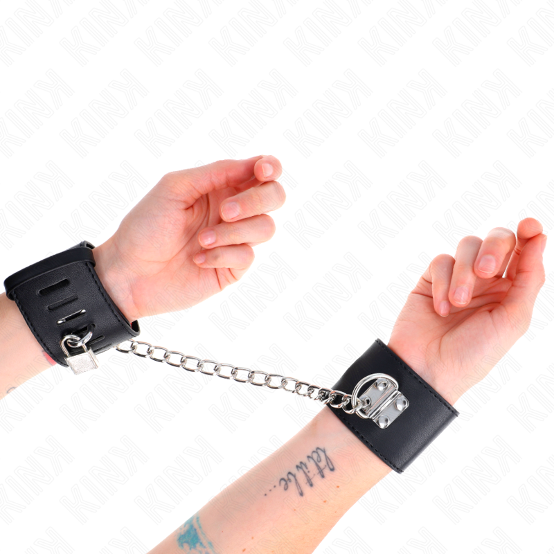 Menottes KINK Appui-Poignets avec Chaîne 30cm Noir - KINK WRIST RESTRAINT